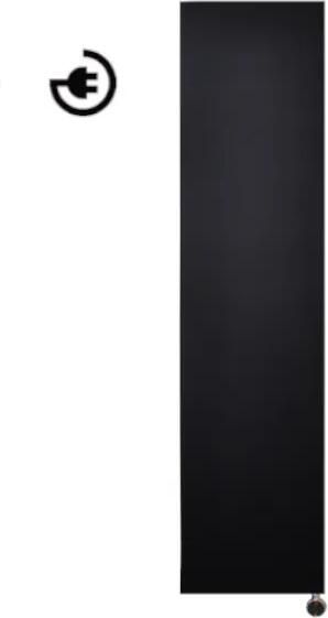 Sanicare electrische design radiator Denso 180 x 40 cm. mat zwart met thermostaat zwart (rechtsonder) HRSEZ401800 A