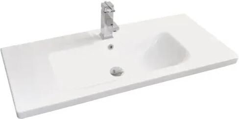 Sanicare Q18 keramische wastafel 100cm met kraangat wit glans