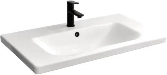 Sanicare Q18 keramische wastafel 80cm met kraangat wit glans