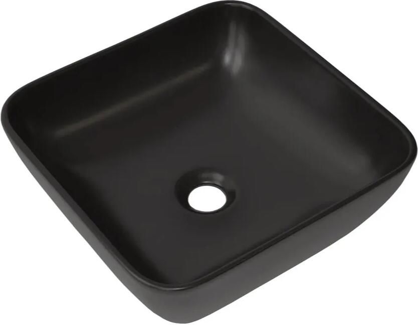 Sanicare Quattro keramische waskom 40x40cm zwart mat