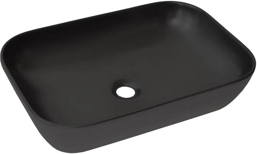 Sanicare Quattro keramische waskom 60x40cm zwart mat