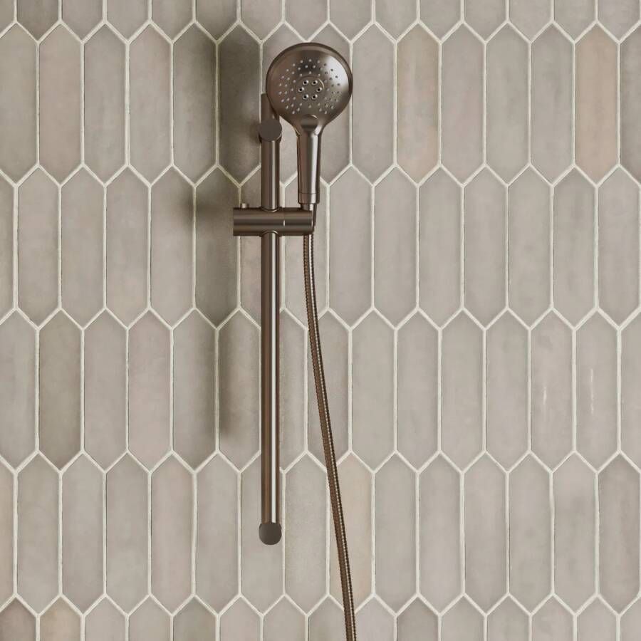 Saniclear Antique glijstangset met 2 standen handdouche verouderd messing