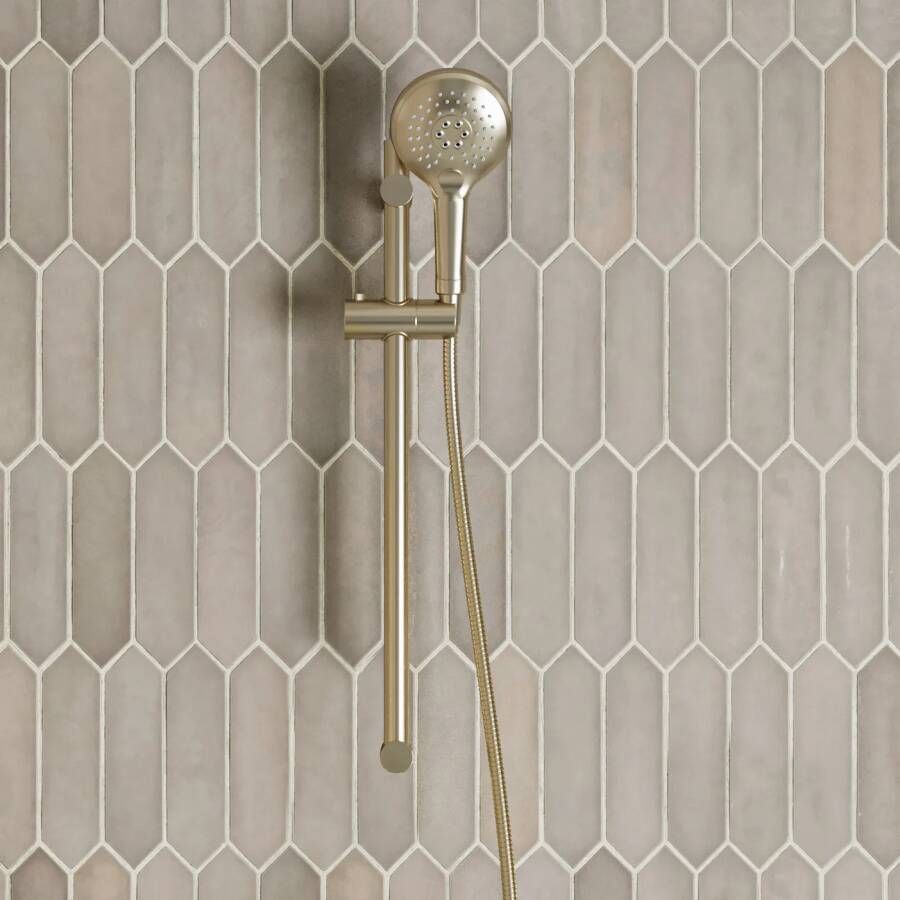 Saniclear Brass glijstangset met 2 standen handdouche geborsteld messing mat goud