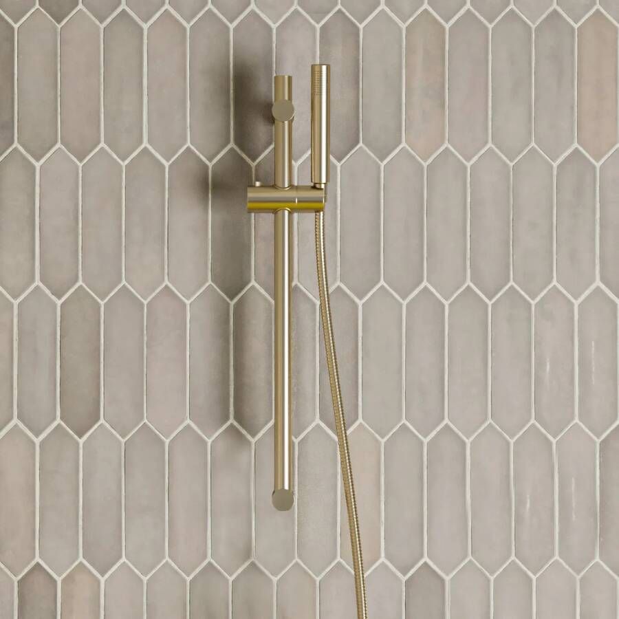 Saniclear Brass glijstangset met staafhanddouche geborsteld messing mat goud