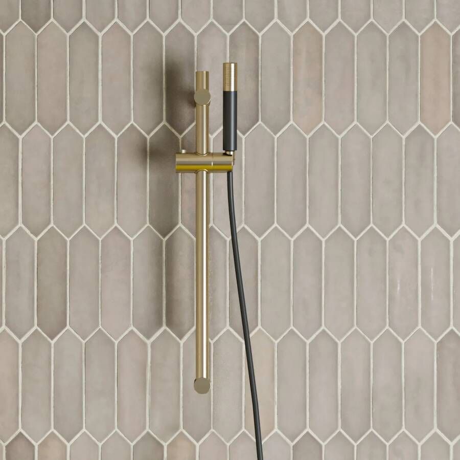 Saniclear Brass Pro glijstangset met staafhanddouche geborsteld messing mat goud