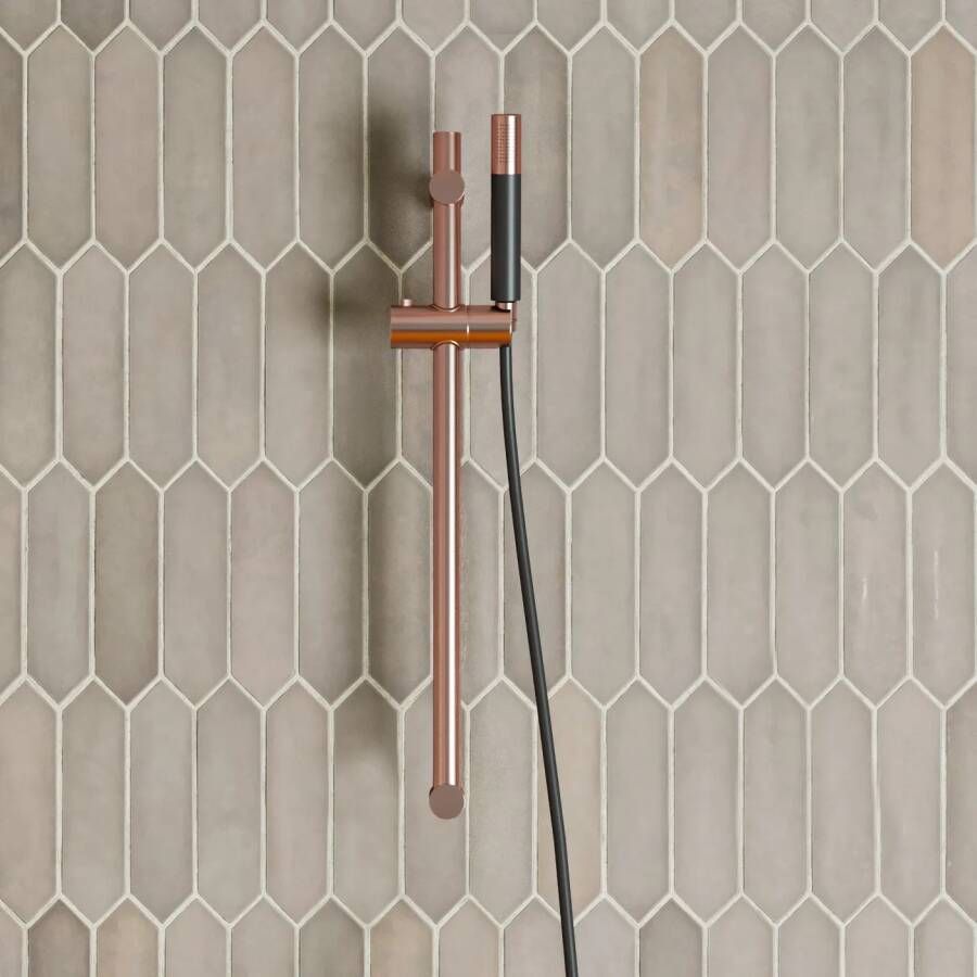 Saniclear Copper Pro glijstangset met staafhanddouche geborsteld koper