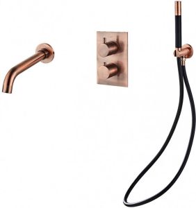 Saniclear Copper Pro inbouw badkraan compleet geborsteld koper