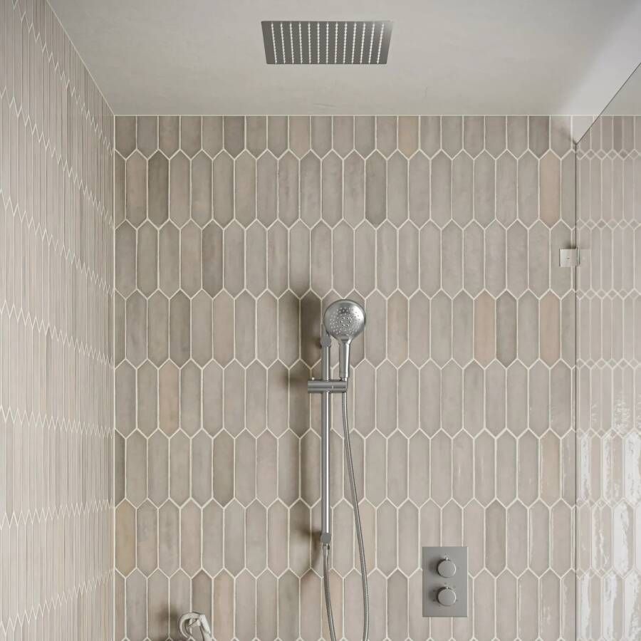 Saniclear Cube inbouw regendouche met inbouw douchekop 30x30cm glijstang en 2 standen handdouche RVS