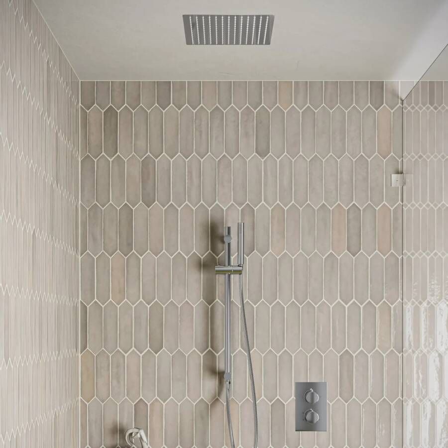 Saniclear Cube inbouw regendouche met inbouw douchekop 30x30cm glijstang en staafhanddouche chroom