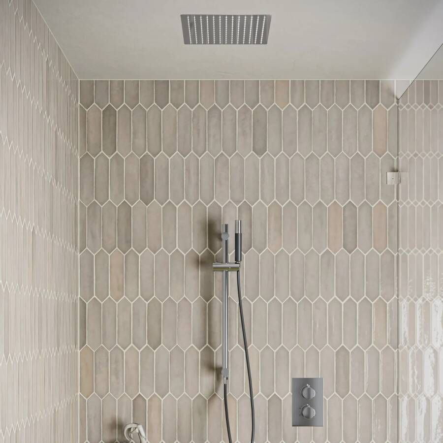 Saniclear Cube Pro inbouw regendouche met inbouw douchekop 30x30cm glijstang en staafhanddouche chroom