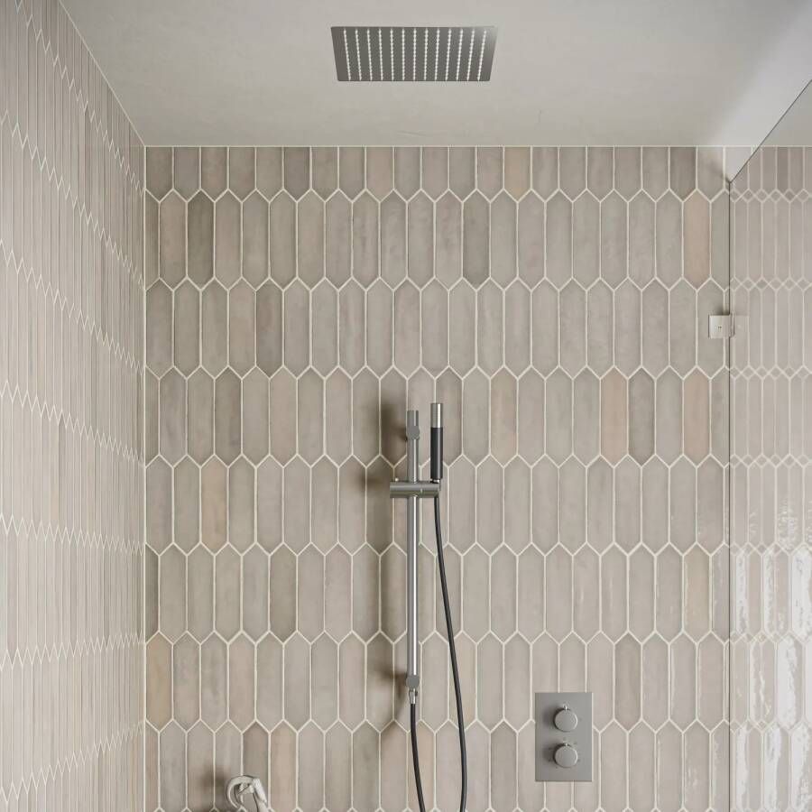 Saniclear Cube Pro inbouw regendouche met inbouw douchekop 30x30cm glijstang en staafhanddouche RVS