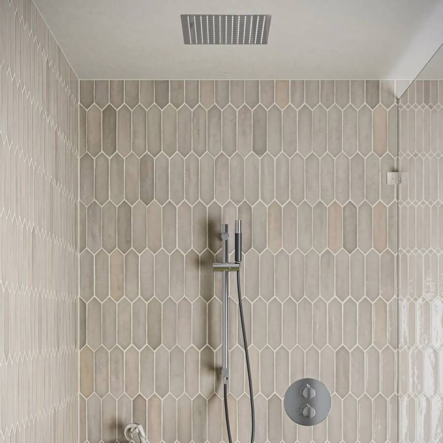 Saniclear Cube Pro inbouw regendouche rond met inbouw douchekop 30x30cm glijstang en staafhanddouche chroom