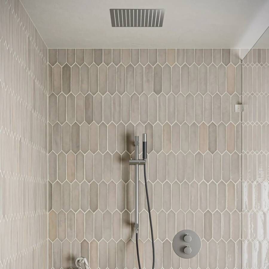 Saniclear Cube Pro inbouw regendouche rond met inbouw douchekop 30x30cm glijstang en staafhanddouche RVS