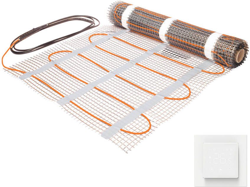 Saniclear Glow elektrische vloerverwarming 0.5m² met witte Wifi thermostaat