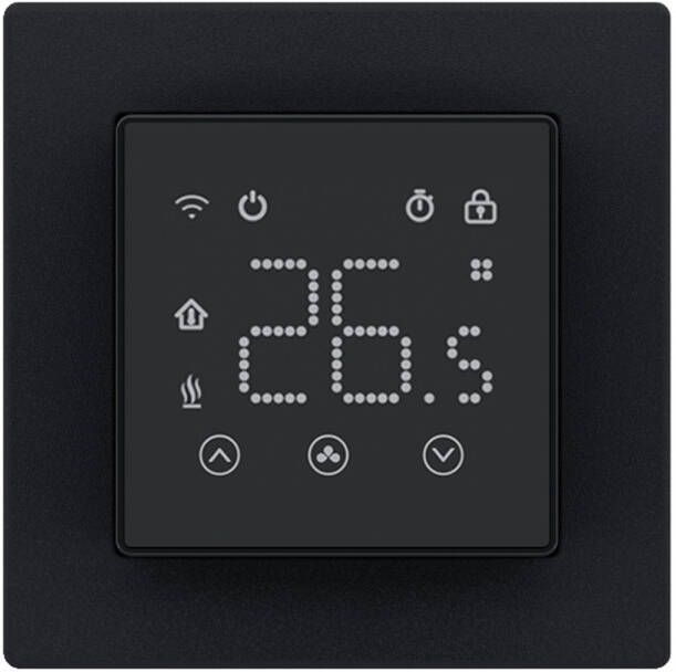 Saniclear Glow zwarte Wifi thermostaat voor elektrische vloerverwarming