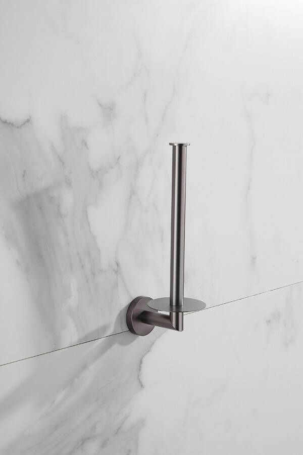 Saniclear Iron dubbele reserve rolhouder verouderd ijzer gunmetal