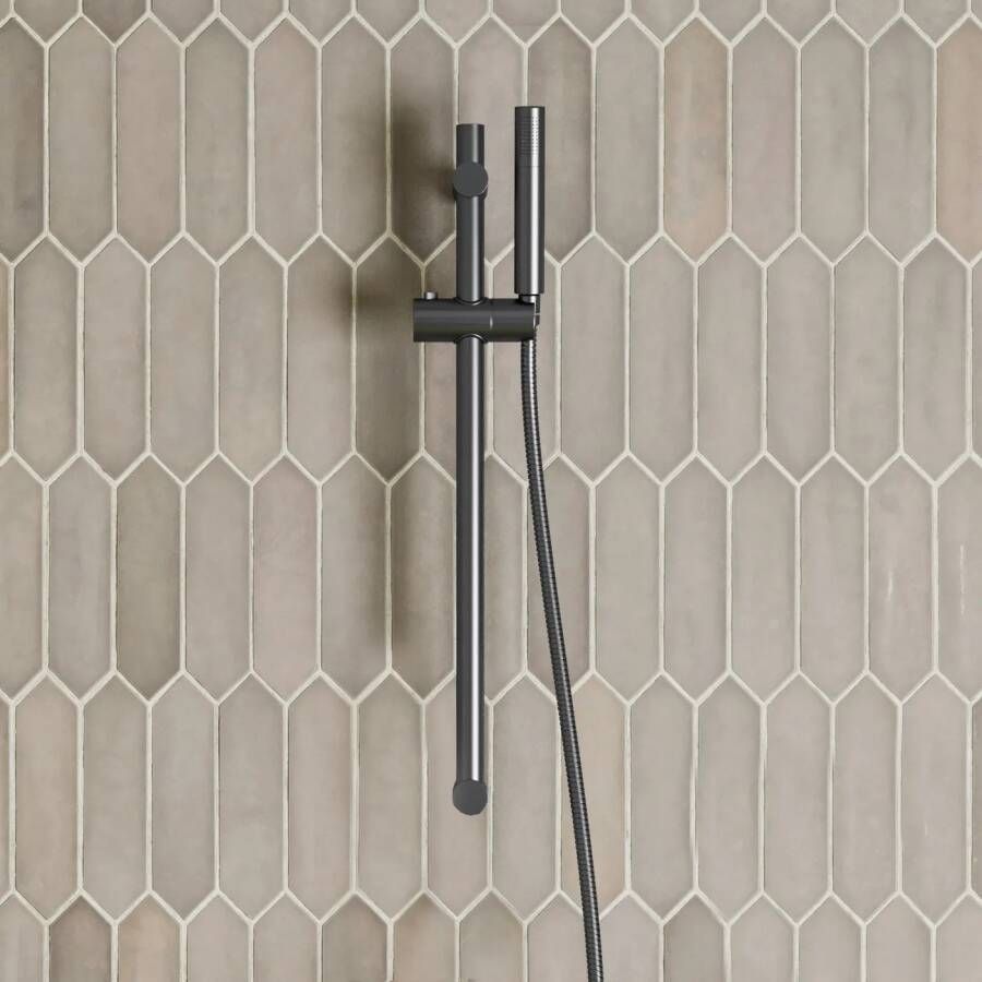 Saniclear Iron glijstangset met staafhanddouche verouderd ijzer gunmetal