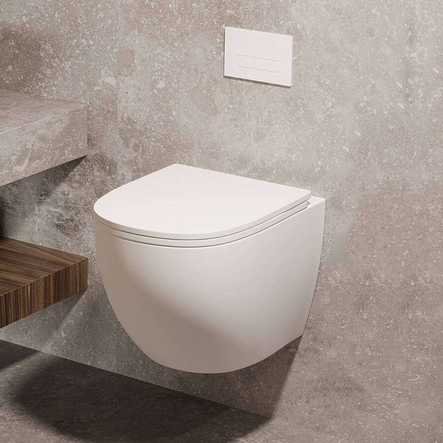 Saniclear Itsie mat witte toiletpot randloos met softclose zitting