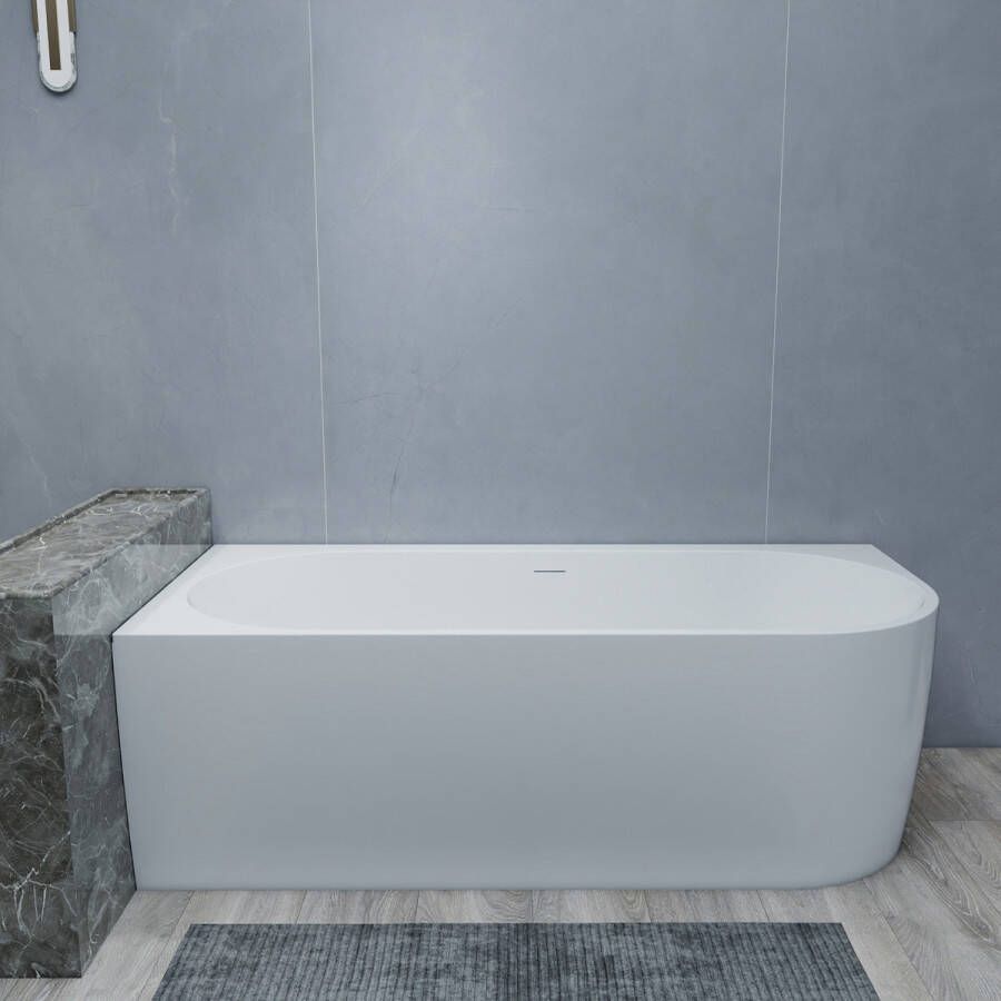 Saniclear Lilla hoekbad 180x80cm links mat wit