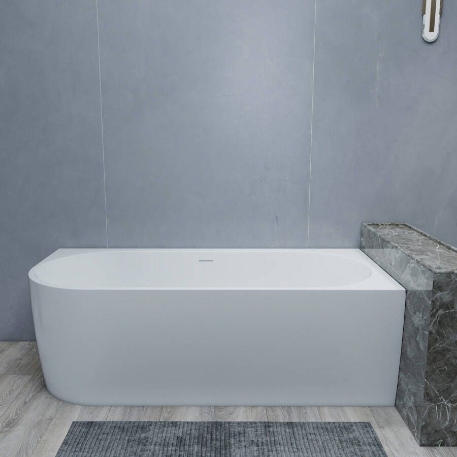 Saniclear Lilla hoekbad 180x80cm rechts mat wit