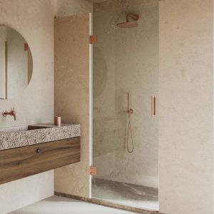 Saniclear Modern Copper profielloze douchedeur 70x200 geborsteld koper