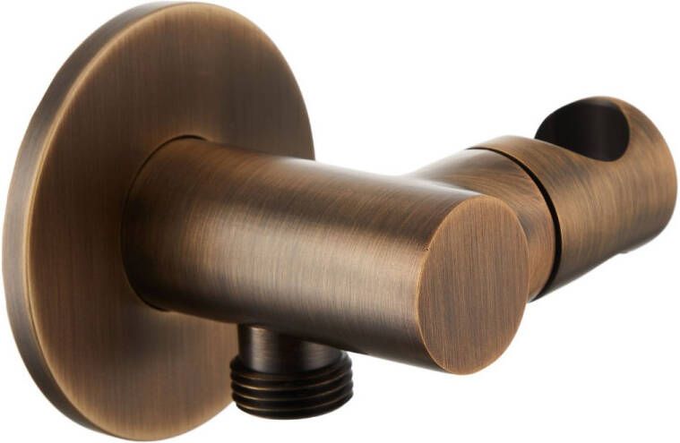 Saniclear Plus draaibare handdouche houder met wateraansluiting verouderd messing