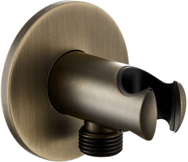 Saniclear Plus handdouche houder met wateraansluiting verouderd messing