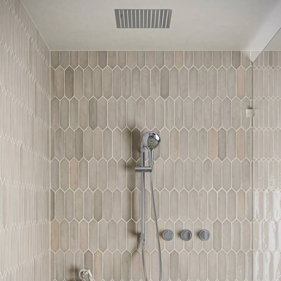 Saniclear Plus inbouw regendouche met inbouw douchekop 30x30cm glijstang en 2 standen handdouche chroom
