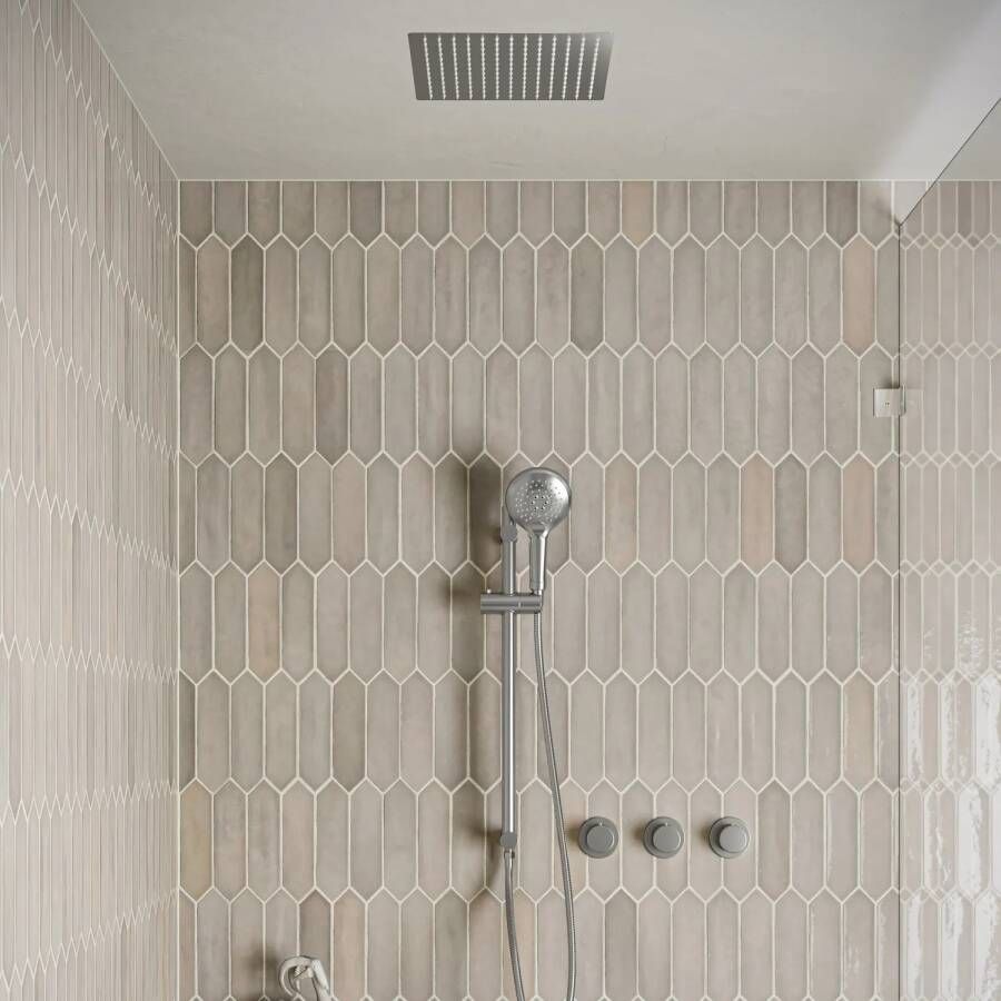 Saniclear Plus inbouw regendouche met inbouw douchekop 30x30cm glijstang en 2 standen handdouche RVS