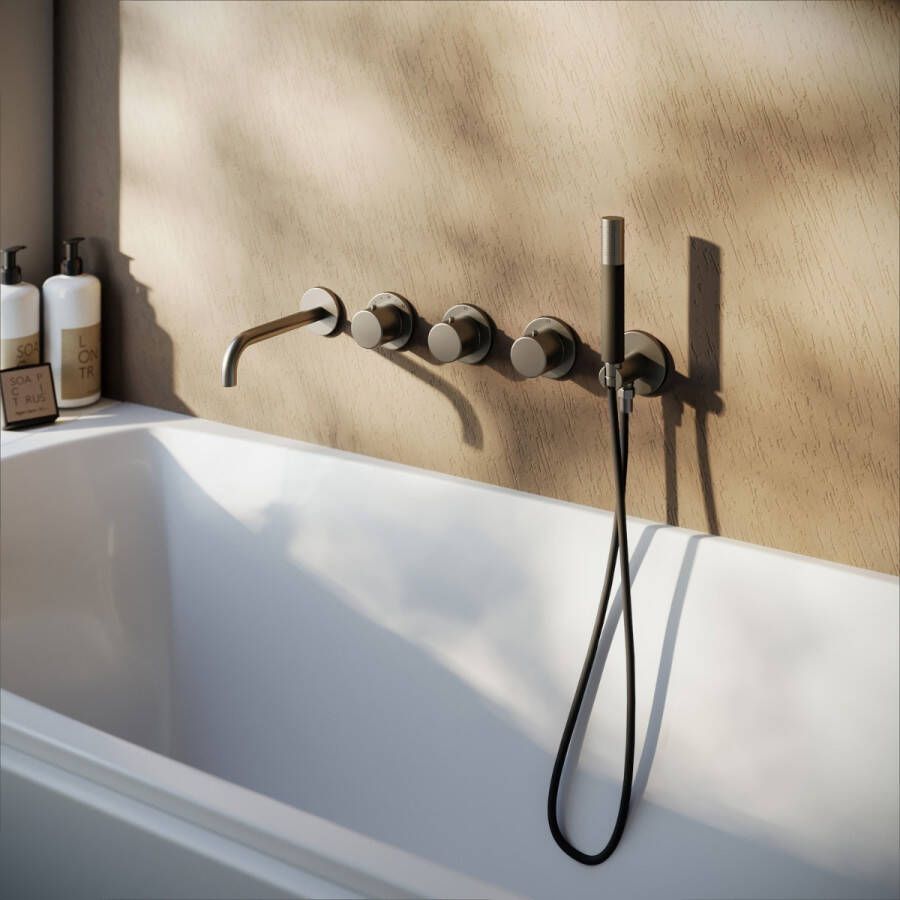 Saniclear Plus Pro inbouw badkraan met 20cm uitloop verouderd ijzer gunmetal