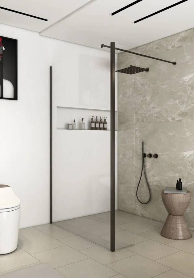 Saniclear Redro inloopdouche 80x40x200cm gunmetal verouderd ijzer