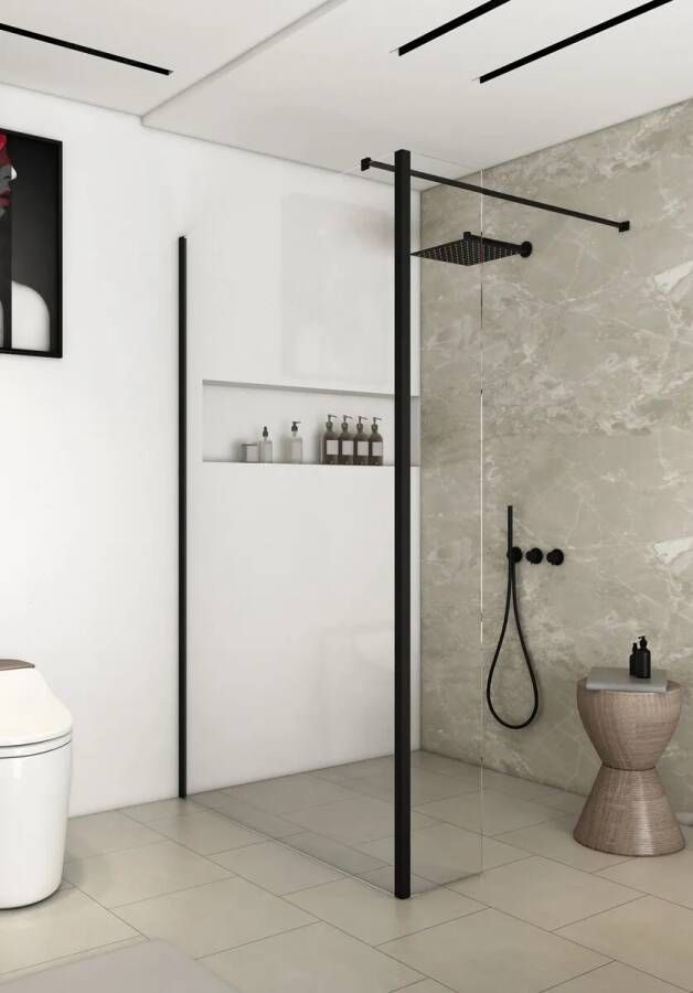 Saniclear Redro inloopdouche 80x40x200cm mat zwart