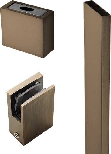 Saniclear Redro stabilisatiestang 120cm voor plafondbevestiging verouderd messing