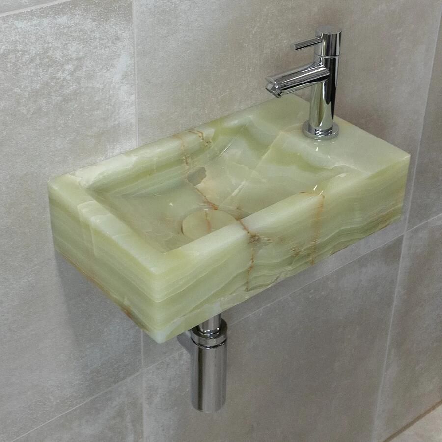 Saniclear Green Onyx fonteinset met rechte kraan in chroom