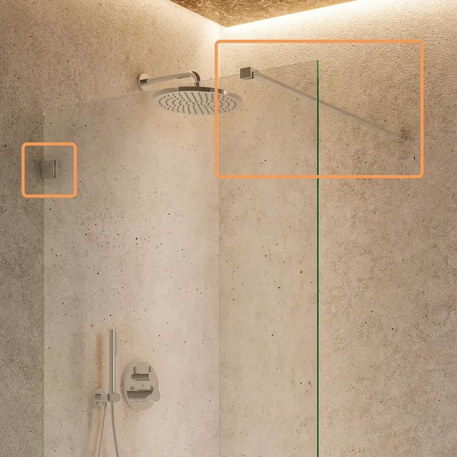 Saniclear Modern klemmen + stabilisatiestang 100cm chroom