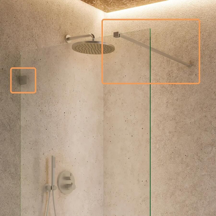 Saniclear Modern klemmen + stabilisatiestang 100cm RVS