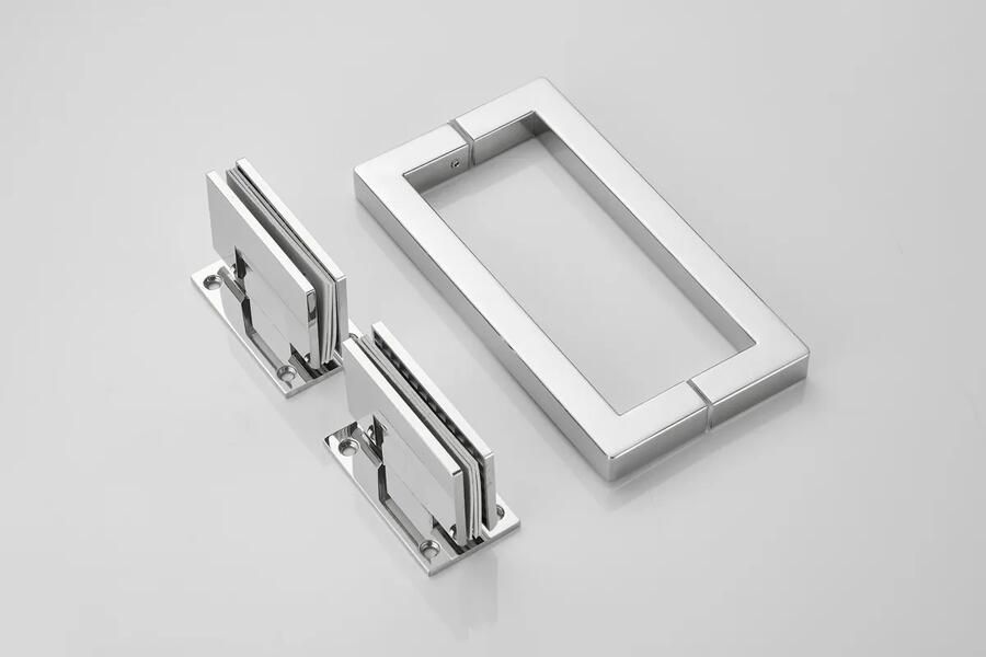 Saniclear Modern scharnieren + handvat voor douchedeur chroom