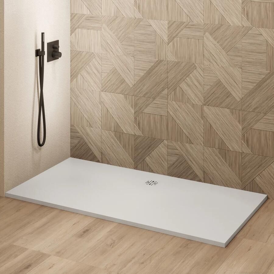 Saniclear Modo douchebak 180x100cm met stone finish wit