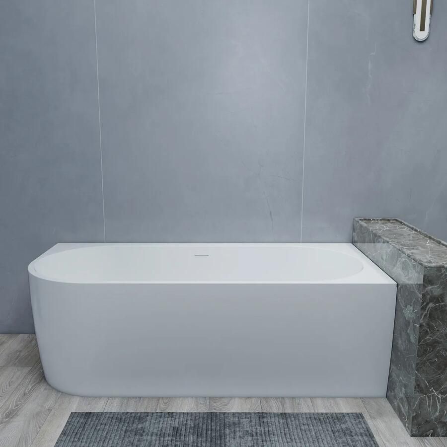 Saniclear SCHADEMODEL: Lilla hoekbad 180x80cm rechts mat wit