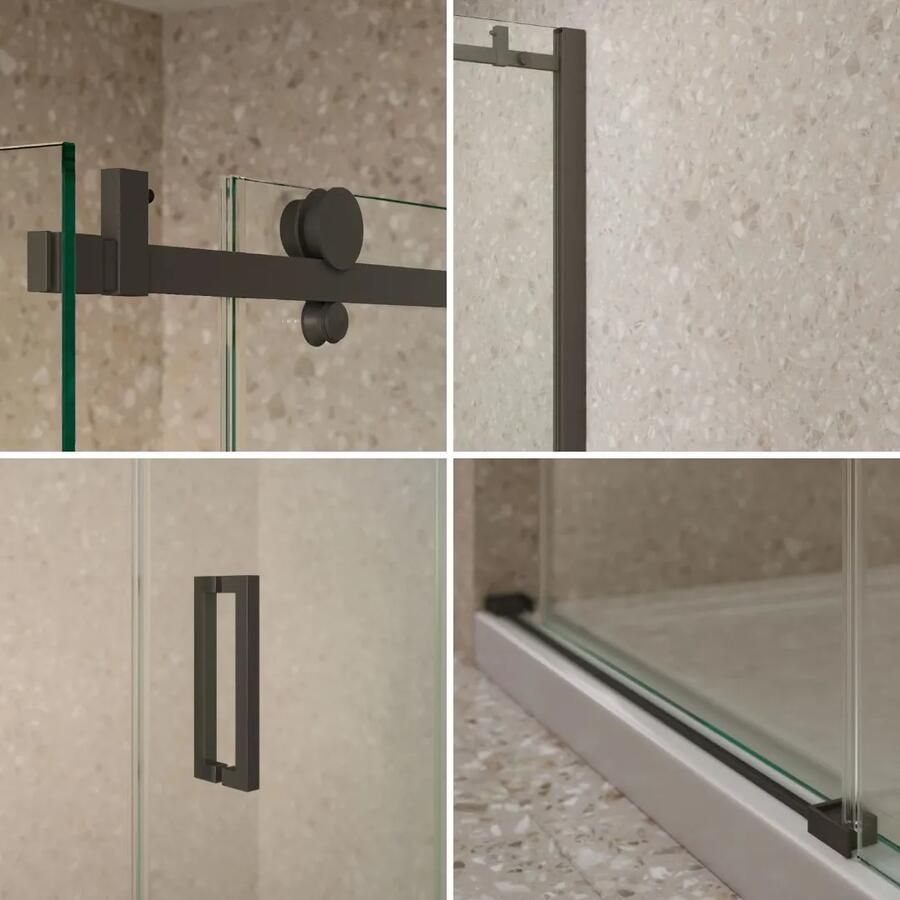 Saniclear Supreme profielset voor douchedeur 100-110cm zwart mat