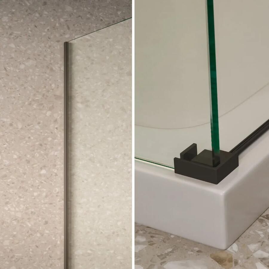 Saniclear Supreme profielset voor zijwand zwart mat