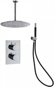 Saniclear Talpa Pro inbouwregendouche 20cm met plafond chroom-zwart
