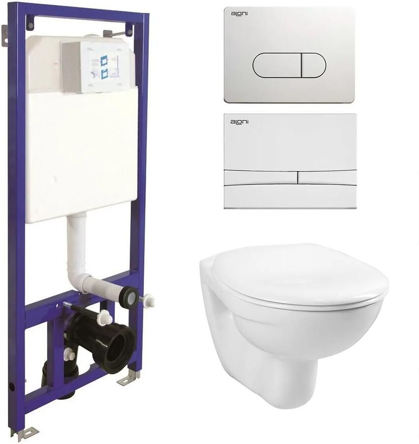 Sanigoods Andes toiletset met Plieger Basic toilet wit glans