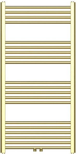 SaniGoods Base handdoek radiator 120x60cm 414 watt MO aansluiting geborsteld goud