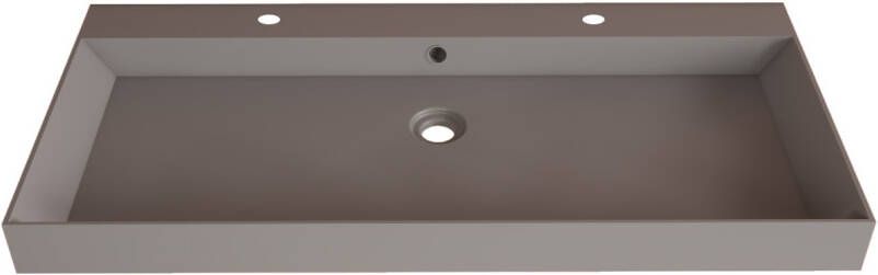 Gliss Design Wastafel Lako 100 cm 2 Kraangaten Mat Leigrijs