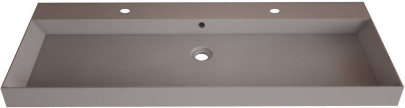 Gliss Design Wastafel Lako 120 cm 2 Kraangaten Mat Leigrijs