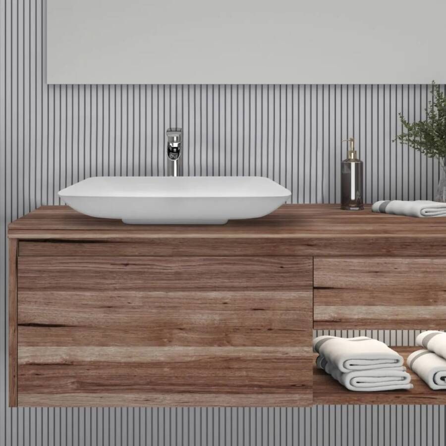 Bewonen Aloni solid surface opbouw waskom 60 x 36 cm mat wit