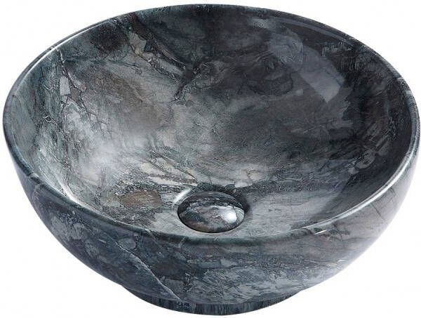 SaniGoods Marble wastafel 41x18cm zwart keramiek