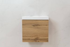 SaniGoods Minimo toiletmeubel 40cm dakota oak met mat witte fontein zonder kraangat