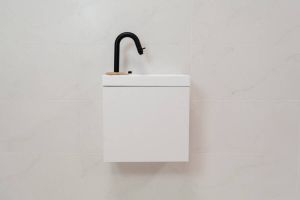 SaniGoods Minimo toiletmeubel 40cm mat wit met mat witte fontein met kraangat